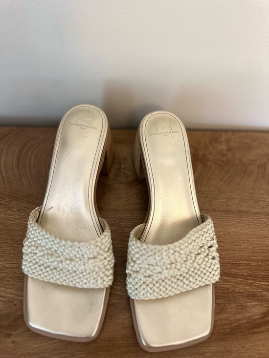 Marc Fisher Natural Woven Block Heel Mules women’s size 9 1/2 #chic #summer - Picture 2 of 6